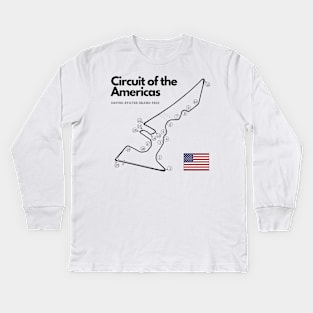 Circuit of the Americas F1 Track United States Kids Long Sleeve T-Shirt